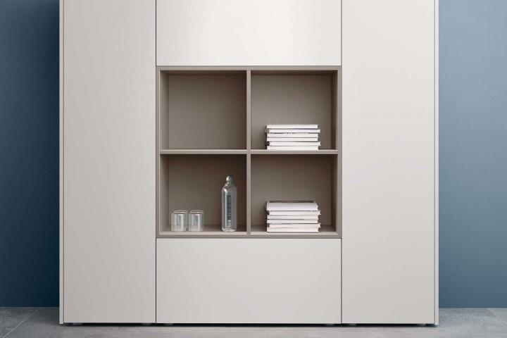 Armadio con spessore fianchi 18mm. 
Colori disponibili: Grigio.
